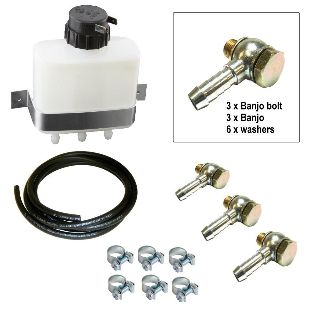 Brake / Clutch Reservoir Bottle Triple Outlet - Full Kit (BC026)