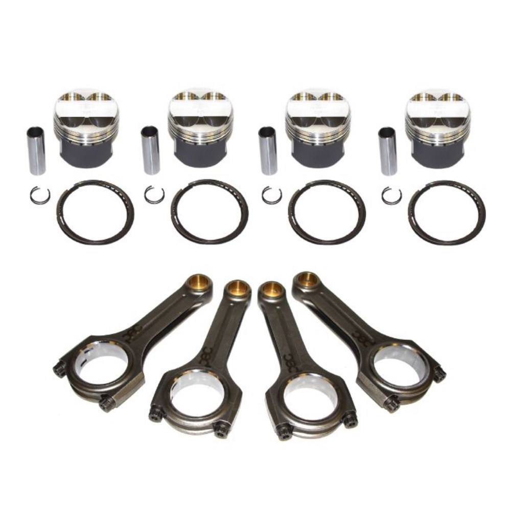 Ford Zetec 2.0 16V Black Top High Comp Wossner Forged Pistons & PEC Steel Connecting Rod Kit 84.80mm Kit STD 2.0 Bore Size