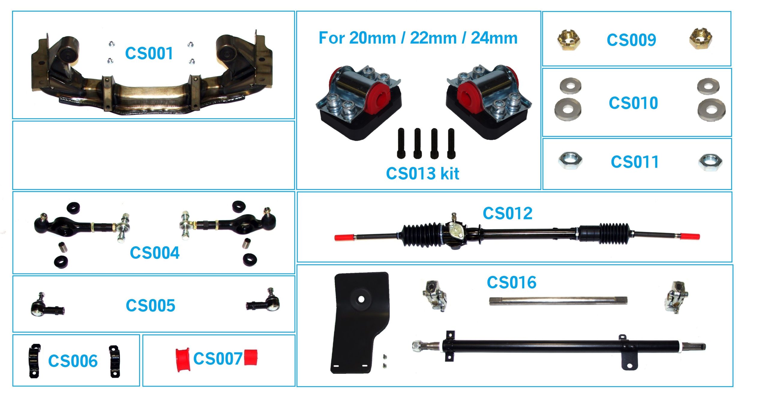 MK2 Cortina Rack And Pinion Steering Kit 2.4 Ratio (SS0172.4*H
