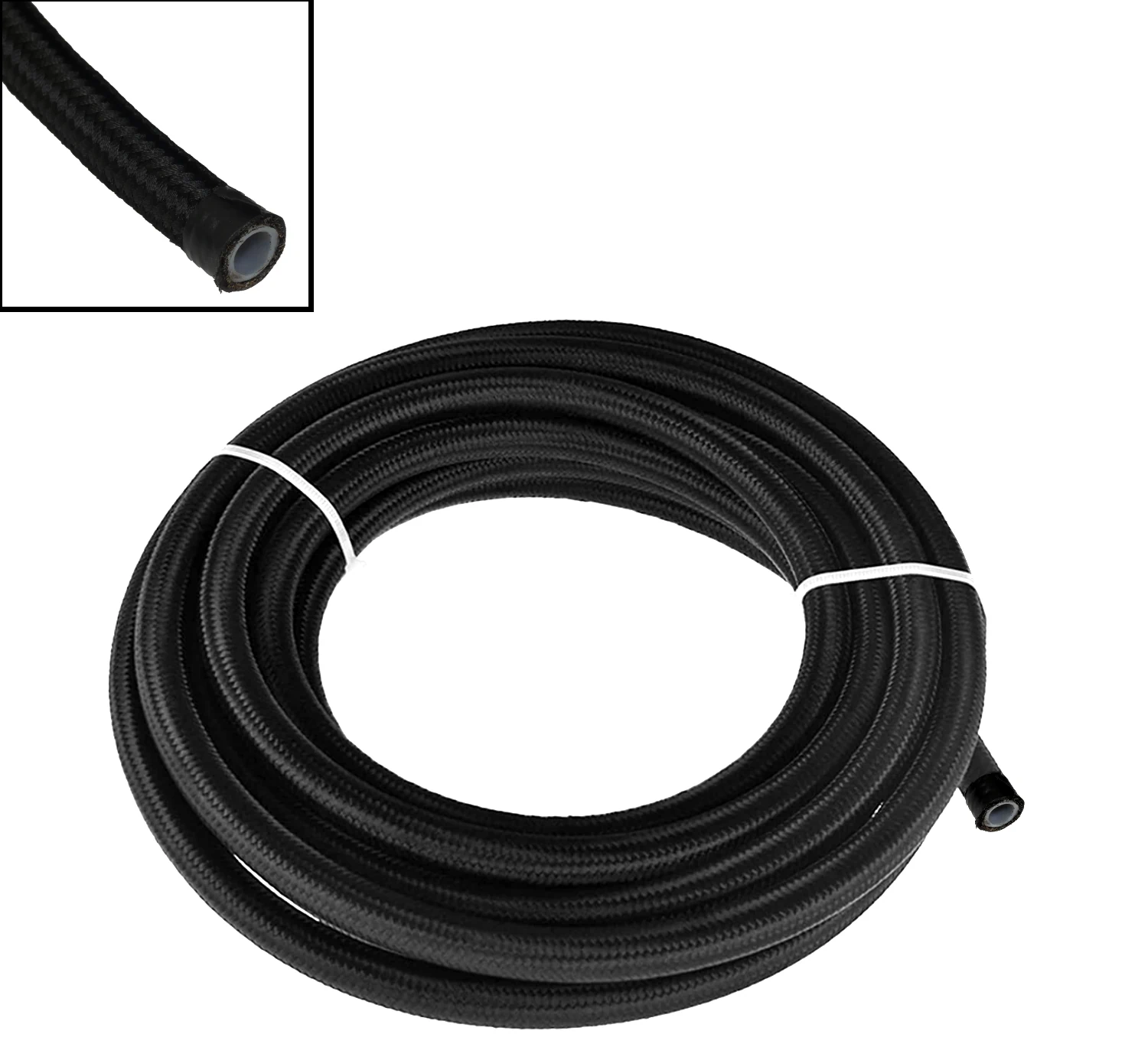 Fuel Hose - AN6/JIC Black Braided PTFE (AN6-3306)